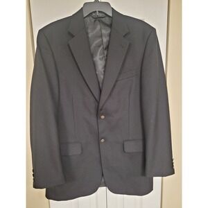 Cross & Winsor Men's 40L Black Wool Blend 2 Button Blazer Jacket Sophisticated